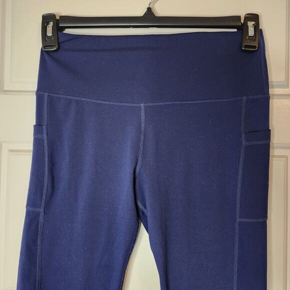 Leggings Womens Medium Navy Pockets on Side of Legs Phone Pocket - Picture 2 of 8